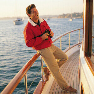 Vintage Oceanside Nautical Hooded Jacket Sailboat Lined Colorblock USA 42–44 HTF